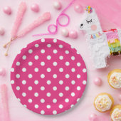 Papiertafel aus weißem Polka und Pink Pappteller (Party)