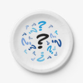 Papiertafel - Blaue Fragezeichen Pappteller (Vorderseite)