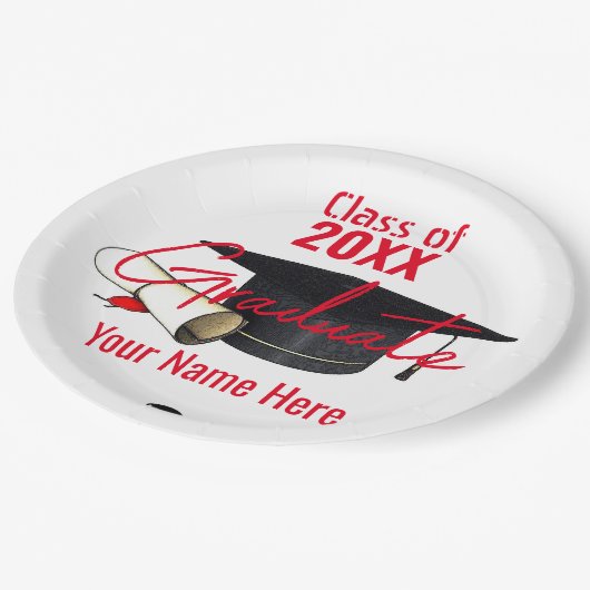 Papiertafel - Cap and Diploma HAMbyWG Pappteller (Schrägansicht)