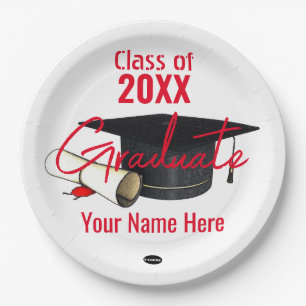Papiertafel - Cap and Diploma HAMbyWG Pappteller