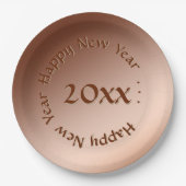 Papiertafel - Coppery New Year with Date Pappteller (Vorderseite)