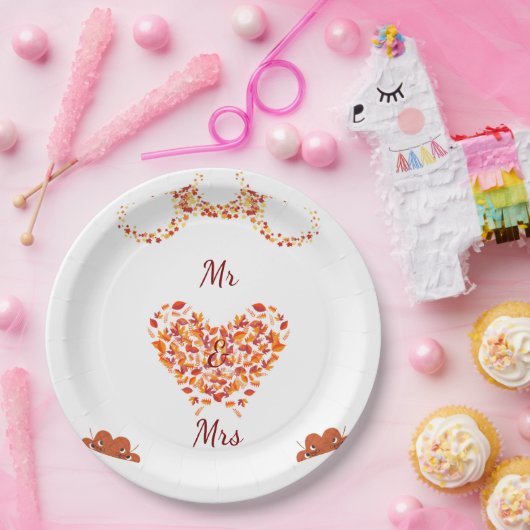 Papiertafel der Herbst-Liebe Pappteller (Party)