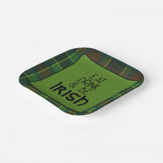 Papiertafel "essen, trinken und irisch sein" pappteller (Gewinkelt)