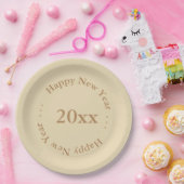Papiertafel - Frohes neues Jahr mit Datum Pappteller (Party)