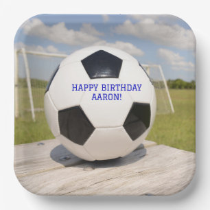 Papiertafel für den Torpfosten in Schwarz und Weiß Pappteller