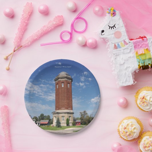 Papiertafel für den Wasserturm von Manistique Pappteller (Party)