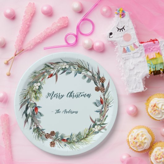 Papiertafel für den Watercolor-Wald Pappteller (Party)