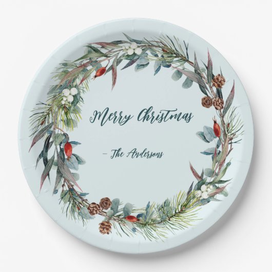 Papiertafel für den Watercolor-Wald Pappteller (Vorderseite)