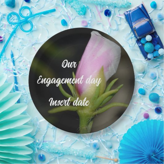 Papiertafel für die Verlobung von Trendy-Rose Pappteller (Party)