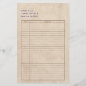 Papiertafel für die Vintage Retro-Bibliothek Briefpapier (Vorderseite)
