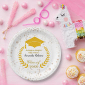 Papiertafel für Gold Cap und Laurel Graduation Par Pappteller (Party)