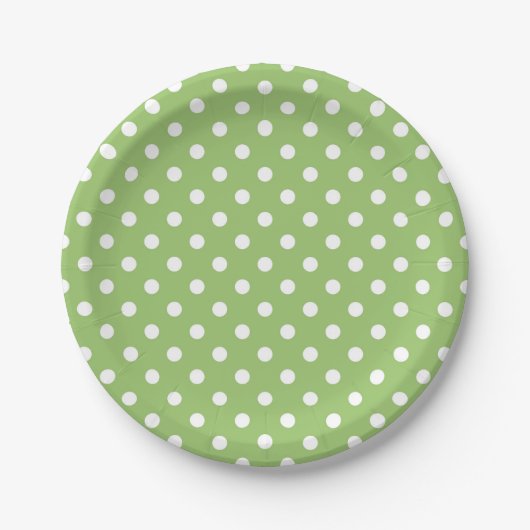 Papiertafel für grüne und weiße Polka-Dots Pappteller (Vorderseite)