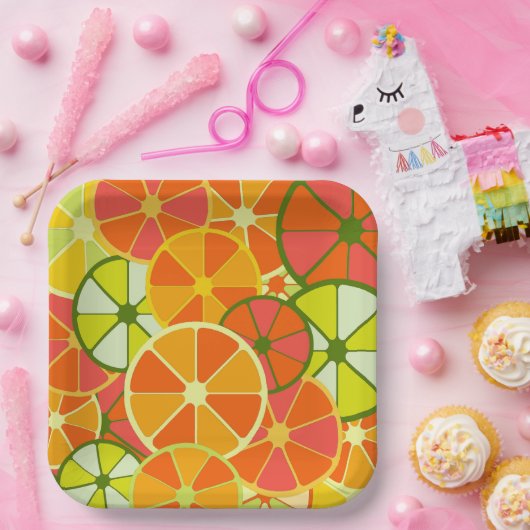 Papiertafel für helle, geschnittene Citrus Pappteller (Party)