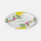 Papiertafel für Hibisken Blume Pappteller (Schrägansicht)