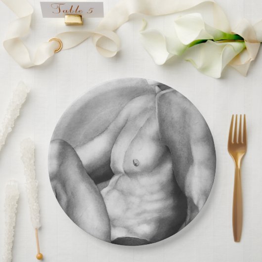 Papiertafel für ihn - Kunsthandwerkskunst Zeichnen Pappteller (Hochzeit)