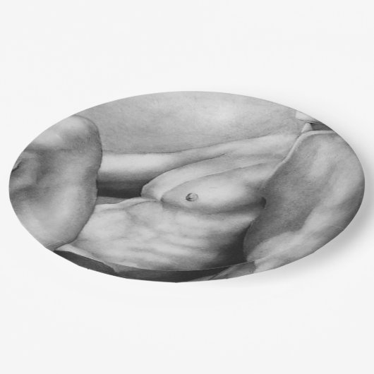 Papiertafel für ihn - Kunsthandwerkskunst Zeichnen Pappteller (Schrägansicht)