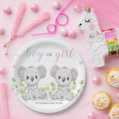 Papiertafel für Koala Gender Reveal Party. Pappteller (Party)