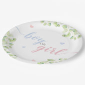 Papiertafel für Koala Gender Reveal Party. Pappteller (Schrägansicht)