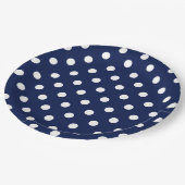 Papiertafel für Navy und White Polka Pappteller (Schrägansicht)