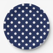 Papiertafel für Navy und White Polka Pappteller (Vorderseite)