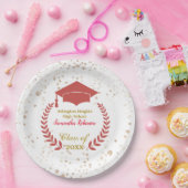 Papiertafel für Red Cap und Laurel Graduation Part Pappteller (Party)