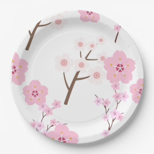 Papiertafel für Rosa und Weiße Kirschen Pappteller