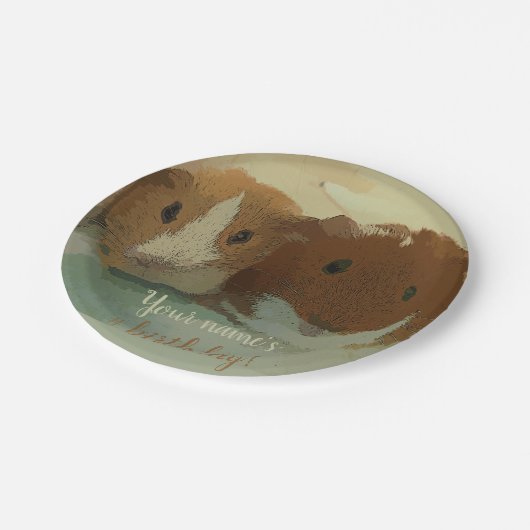 Papiertafel für Schweine mit doppelter Guinea Pappteller (Schrägansicht)