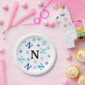 Papiertafel - Kurzschrift in blau Pappteller (Party)