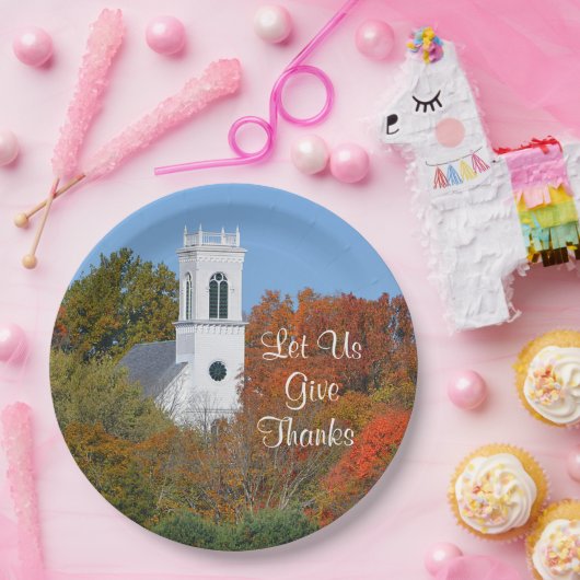 Papiertafel "Lass uns danke" Pappteller (Party)