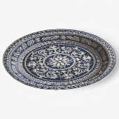 Papiertafel mit glatter Keramik in Marine und Elfe Pappteller (Schrägansicht)