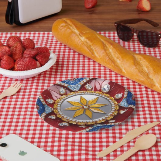 Papiertafel mit kolumbianischer Farbgestaltung Pappteller (Picknick)