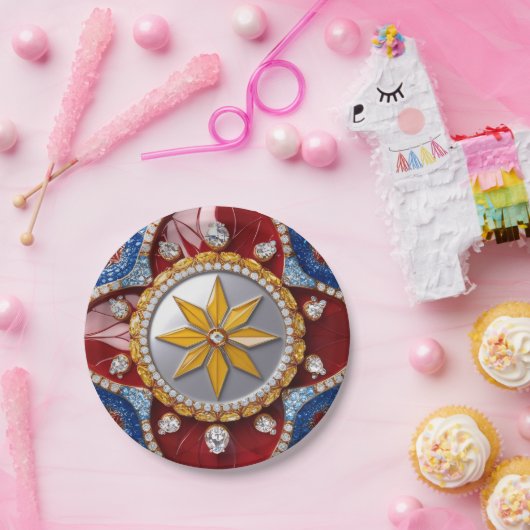 Papiertafel mit kolumbianischer Farbgestaltung Pappteller (Party)