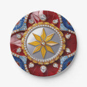 Papiertafel mit kolumbianischer Farbgestaltung Pappteller (Vorderseite)