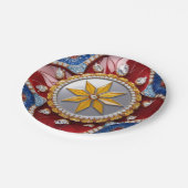 Papiertafel mit kolumbianischer Farbgestaltung Pappteller (Schrägansicht)