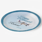 Papiertafel mit Party 2 Pappteller (Schrägansicht)