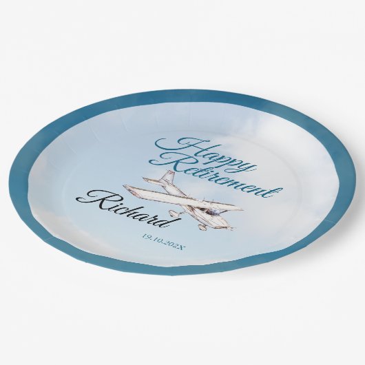 Papiertafel mit Party 3 Pappteller (Schrägansicht)