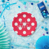 Papiertafel mit rotem und weißem Polka Pappteller (Party)