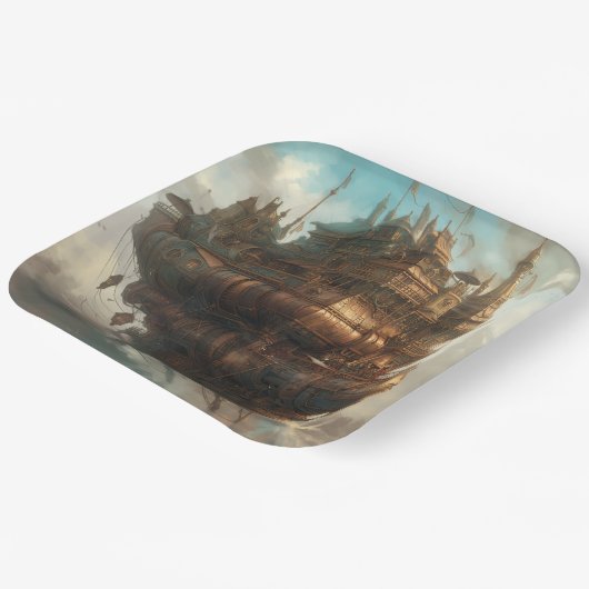 Papiertafel: Steampunkreise Pappteller (Gewinkelt)