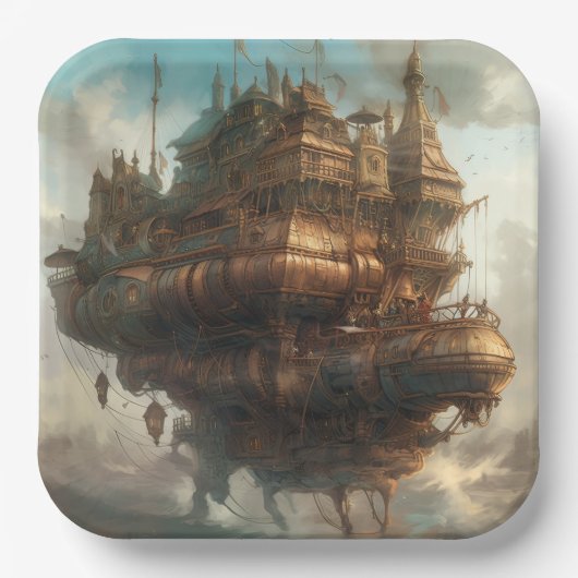 Papiertafel: Steampunkreise Pappteller (Vorderseite)