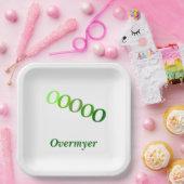 Papiertafel - Vorstiche mit Namen im Grünen Pappteller (Party)