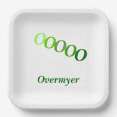 Papiertafel - Vorstiche mit Namen im Grünen Pappteller (Vorderseite)