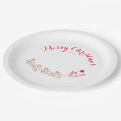 Papiertafel - Weihnachtsgrüße und Hirsche Pappteller (Schrägansicht)