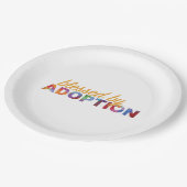 Papiertafel zur Feier der Adoption Pappteller (Schrägansicht)