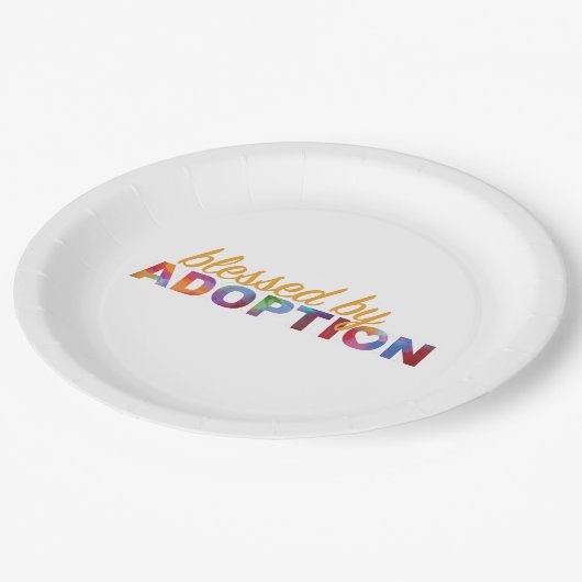Papiertafel zur Feier der Adoption Pappteller (Schrägansicht)