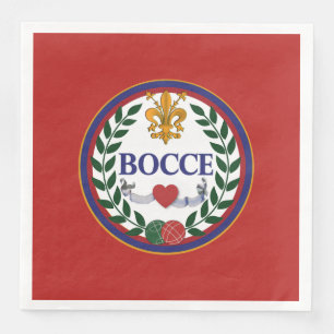 Papiertafelserviette mit einem bocce Thema Serviette