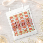Papiertasche aus orangefarbenem und tiefrotem Flor Geschenktütchen (Ausgeschnitten)