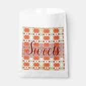 Papiertasche aus orangefarbenem und tiefrotem Flor Geschenktütchen (Vorderseite)