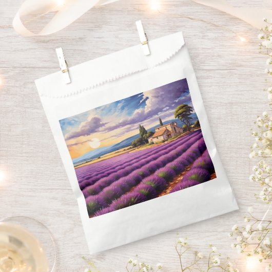 Papiertasche mit Charme Lavendel Provence Frankrei Geschenktütchen (Ausgeschnitten)