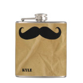 Papiertasche mit Mustache Custom Flask Flachmann (Vorderseite)