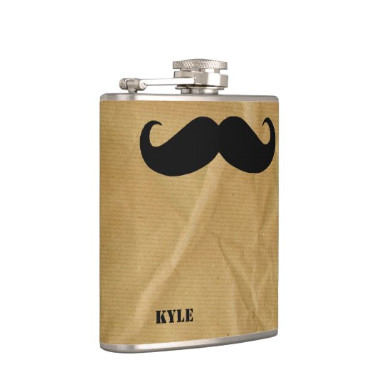 Papiertasche mit Mustache Custom Flask Flachmann (Rechts)